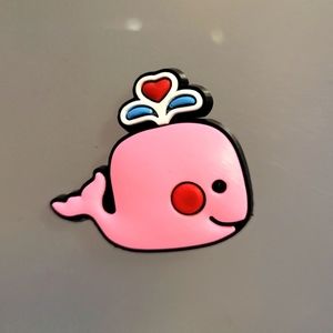 Pink whale croc charm
